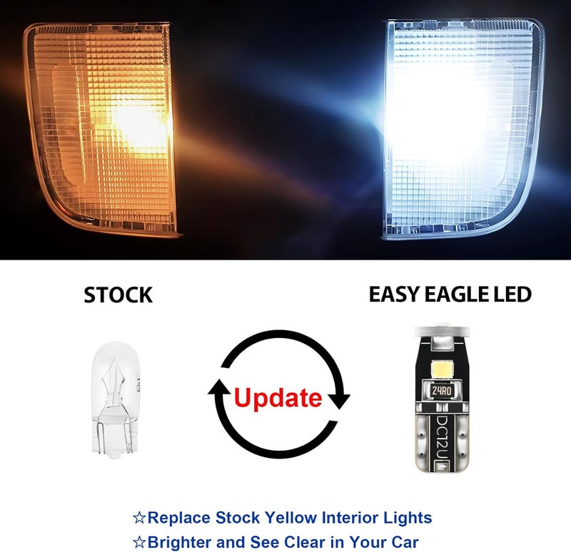 EASY EAGLE LED Interior Car Lights for Tahoe-Suburban-GMC-Yukon-Denali-XL-2007-2014: 16 Piece Kit White LED Light Bulbs - Super Bright 6000K + Install Tool - Image 2